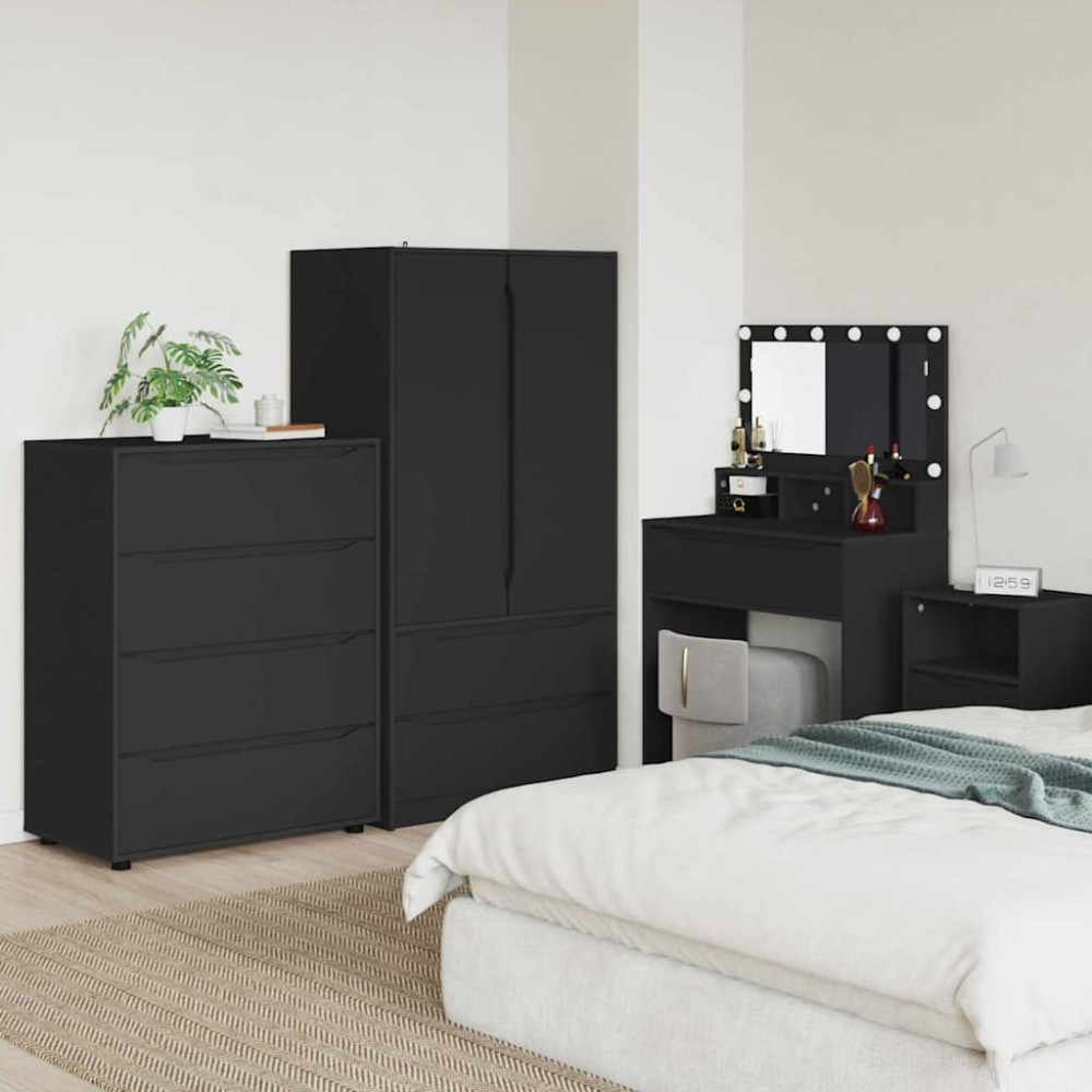 Produktbild för Förvaringsskåp Svart 80 x 48 x 105 cm Konstruerat trä