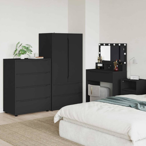 vidaXL Förvaringsskåp Svart 80 x 48 x 105 cm Konstruerat trä