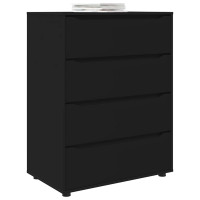 Produktbild för Förvaringsskåp Svart 80 x 48 x 105 cm Konstruerat trä