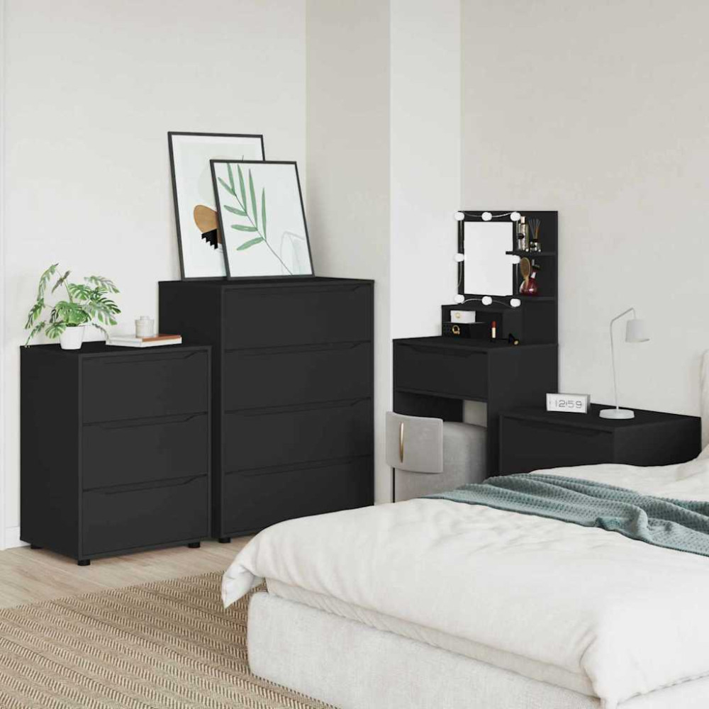Produktbild för Förvaringsskåp Svart 80 x 48 x 105 cm Konstruerat trä