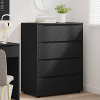 Produktbild för Förvaringsskåp Svart 80 x 48 x 105 cm Konstruerat trä