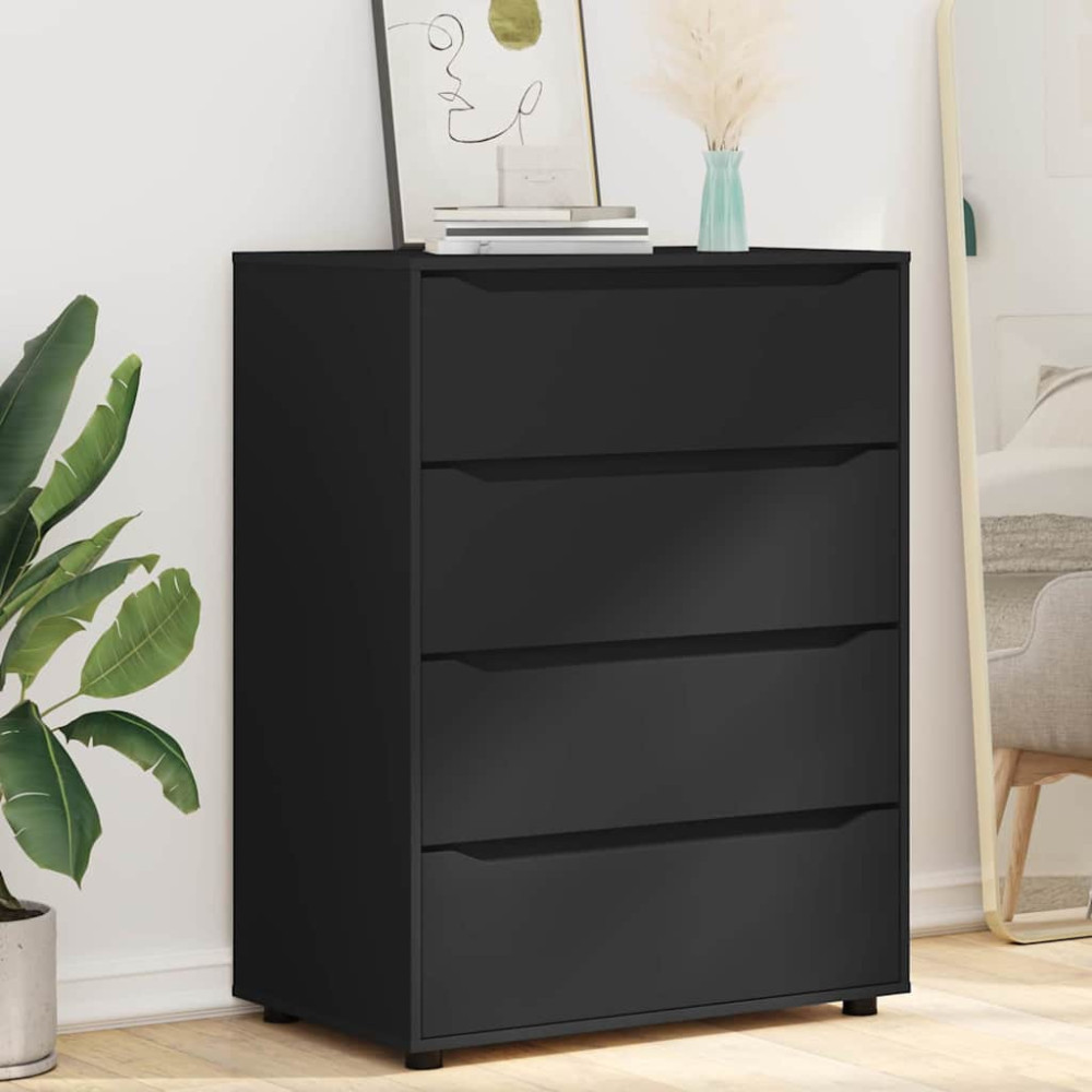 Produktbild för Förvaringsskåp Svart 80 x 48 x 105 cm Konstruerat trä