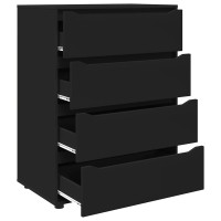 Produktbild för Förvaringsskåp Svart 80 x 48 x 105 cm Konstruerat trä