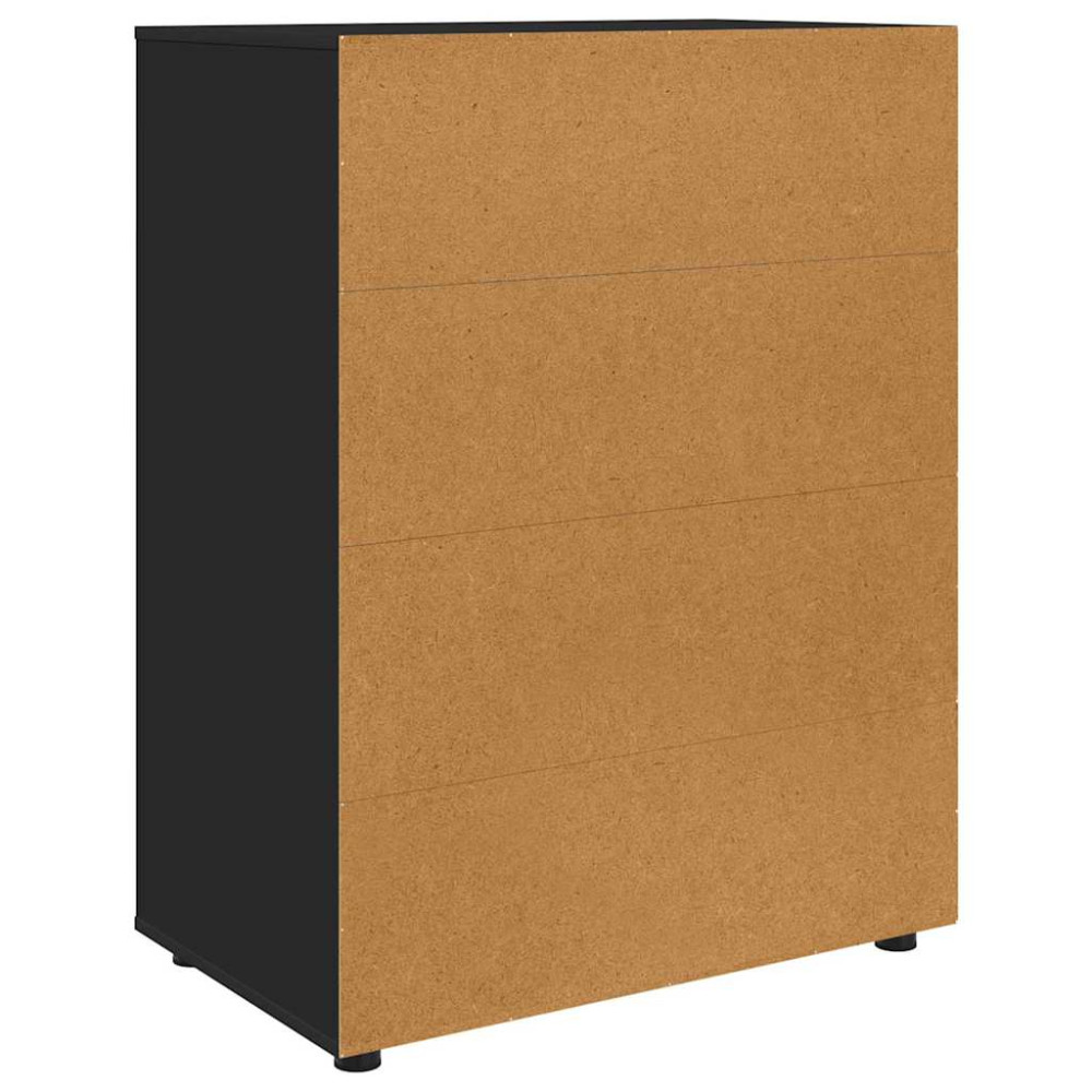 Produktbild för Förvaringsskåp Svart 80 x 48 x 105 cm Konstruerat trä