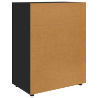 Produktbild för Förvaringsskåp Svart 80 x 48 x 105 cm Konstruerat trä