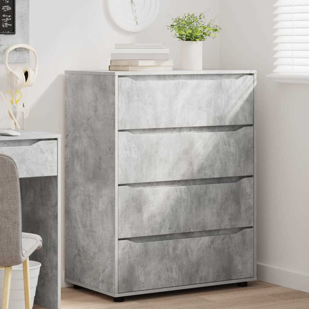 Produktbild för Förvaringsskåp Betonggrå 80 x 48 x 105 cm Konstruerat trä