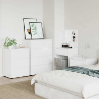 Produktbild för Förvaringsskåp Högblanka vita 80 x 48 x 105 cm Konstruerat trä