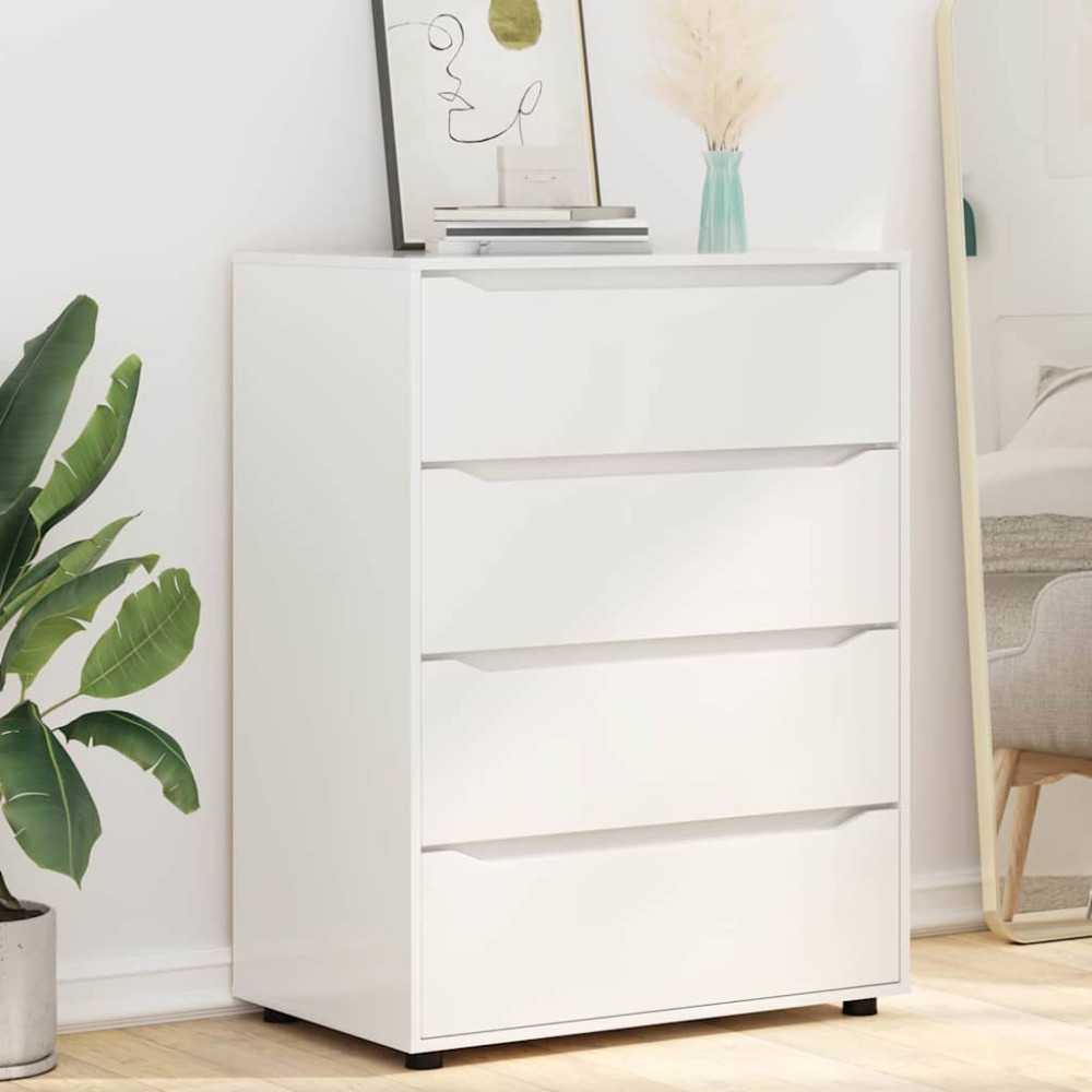 Produktbild för Förvaringsskåp Högblanka vita 80 x 48 x 105 cm Konstruerat trä