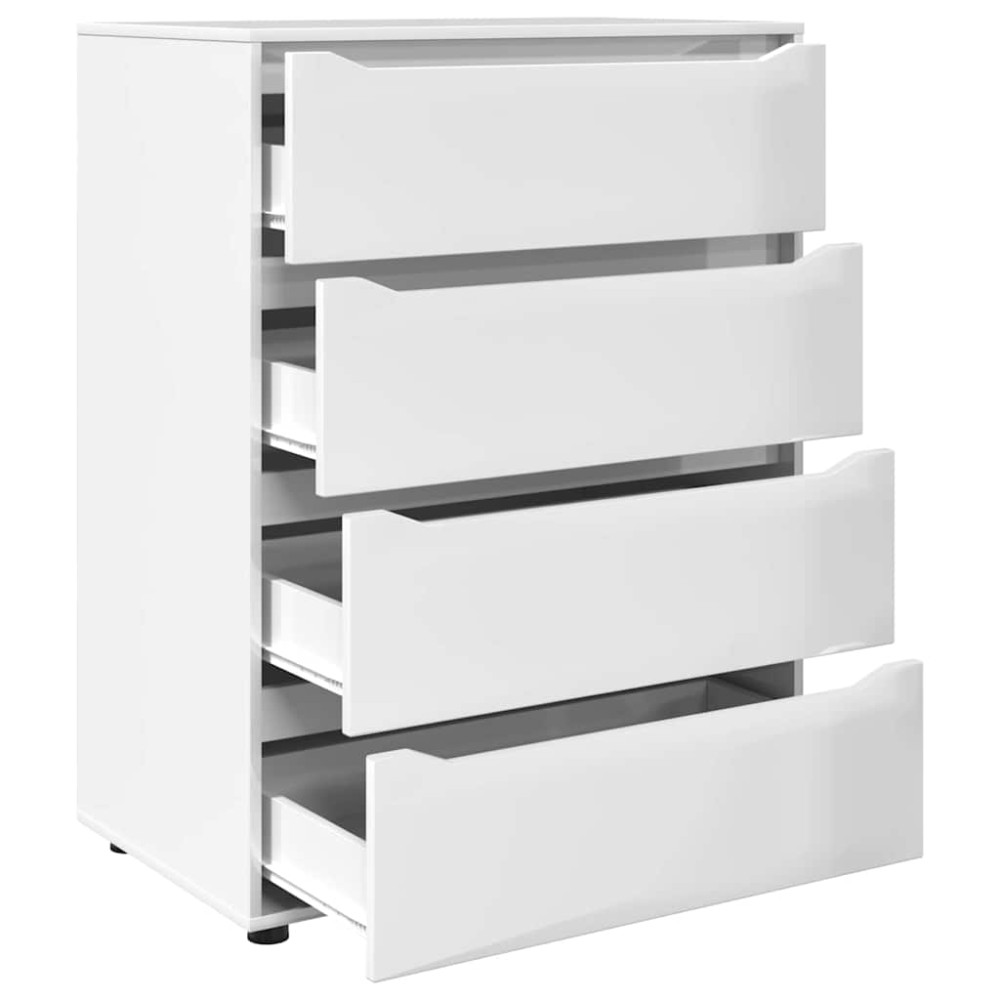 Produktbild för Förvaringsskåp Högblanka vita 80 x 48 x 105 cm Konstruerat trä