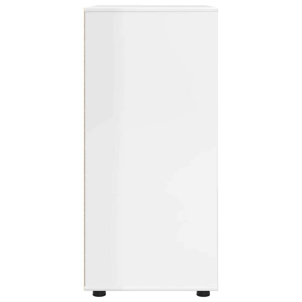 Produktbild för Förvaringsskåp Högblanka vita 80 x 48 x 105 cm Konstruerat trä
