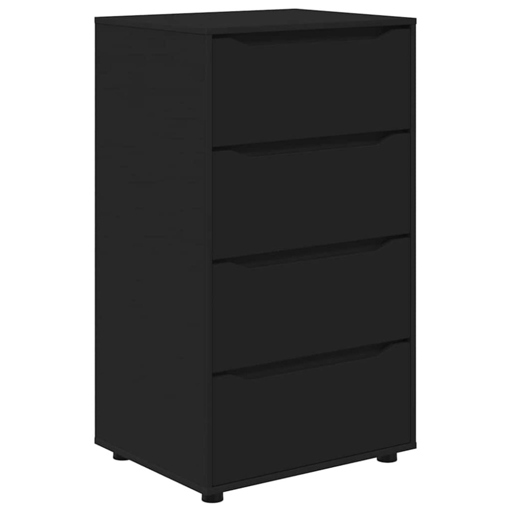Produktbild för Förvaringsskåp Svart 60 x 48 x 105 cm Konstruerat trä