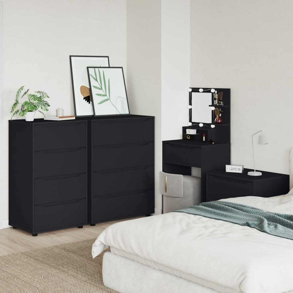 Produktbild för Förvaringsskåp Svart 60 x 48 x 105 cm Konstruerat trä