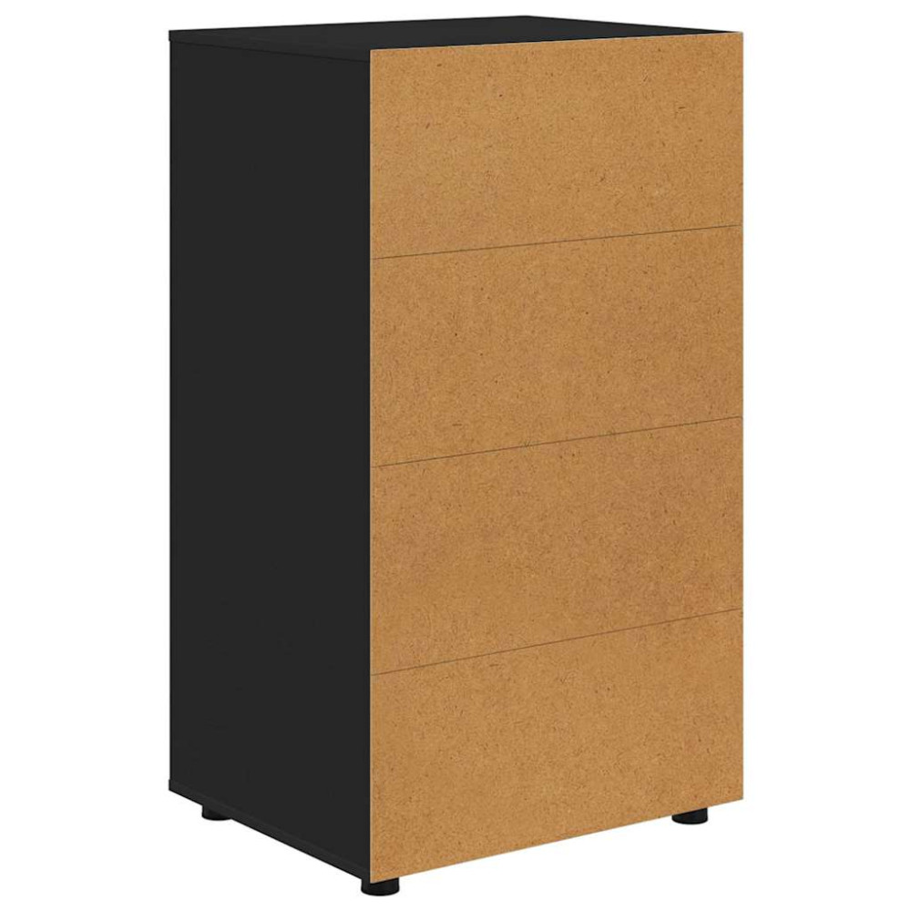 Produktbild för Förvaringsskåp Svart 60 x 48 x 105 cm Konstruerat trä