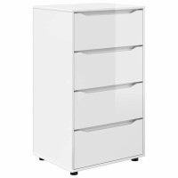 Produktbild för Förvaringsskåp Högblanka vita 60 x 48 x 105 cm Konstruerat trä