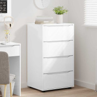 Produktbild för Förvaringsskåp Högblanka vita 60 x 48 x 105 cm Konstruerat trä