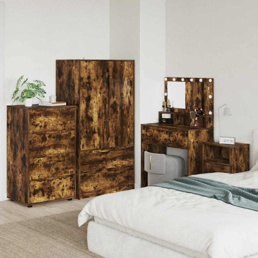 Produktbild för Förvaringsskåp Rökt ek 60 x 48 x 105 cm Konstruerat trä