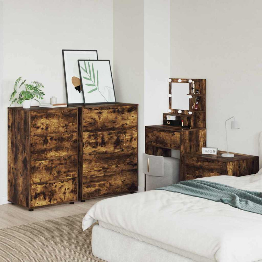 Produktbild för Förvaringsskåp Rökt ek 60 x 48 x 105 cm Konstruerat trä