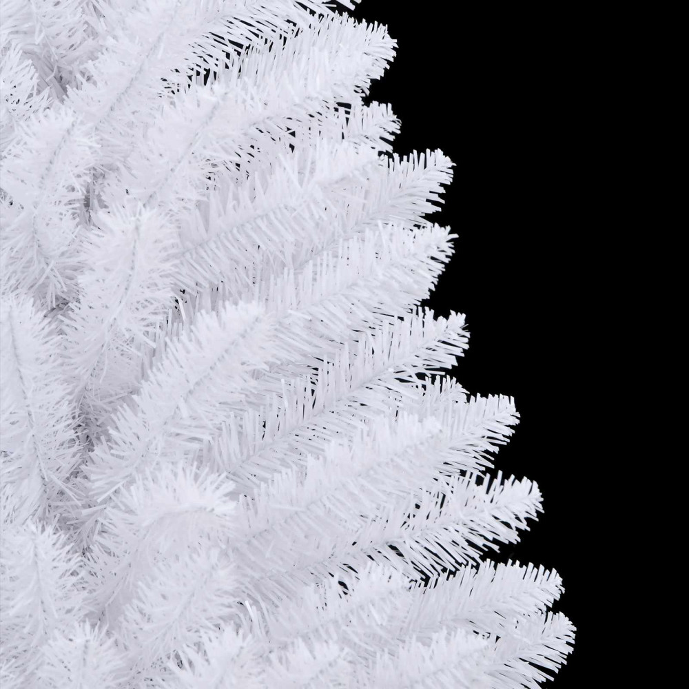 Produktbild för Plast Hingad Julgran med 150 LED-lampor Vit 120 cm PVC och Stål