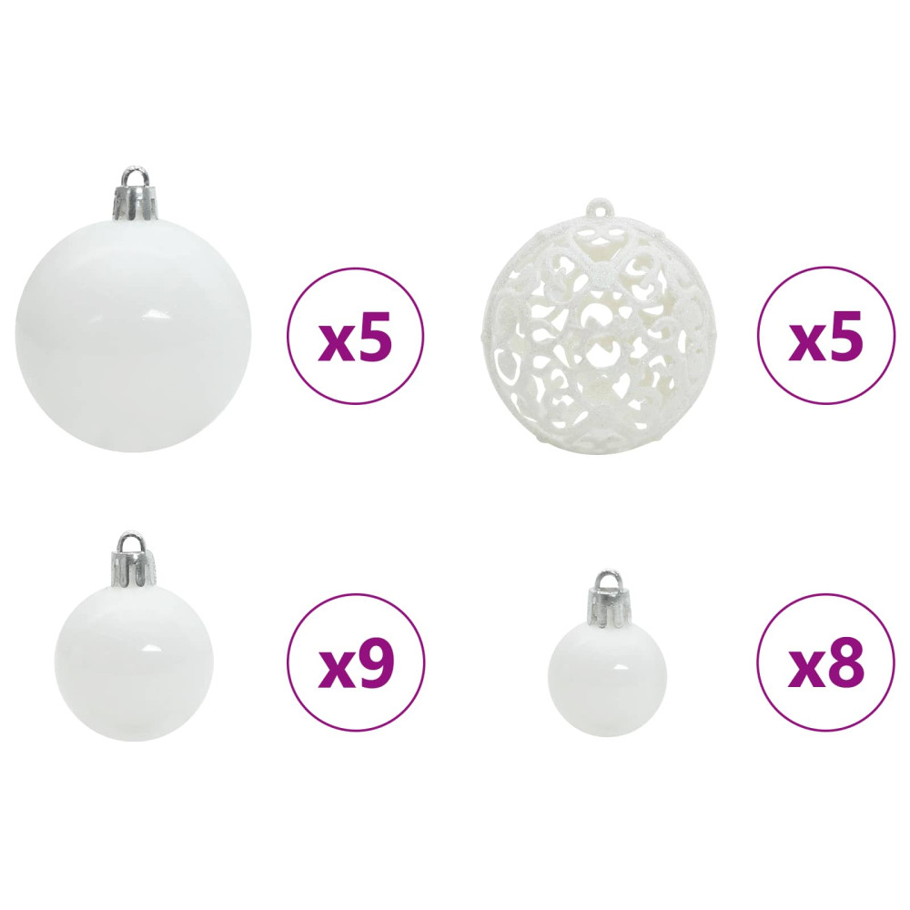 Produktbild för Plast Hingad Julgran med 150 LED-lampor Vit 150 cm PVC och Stål