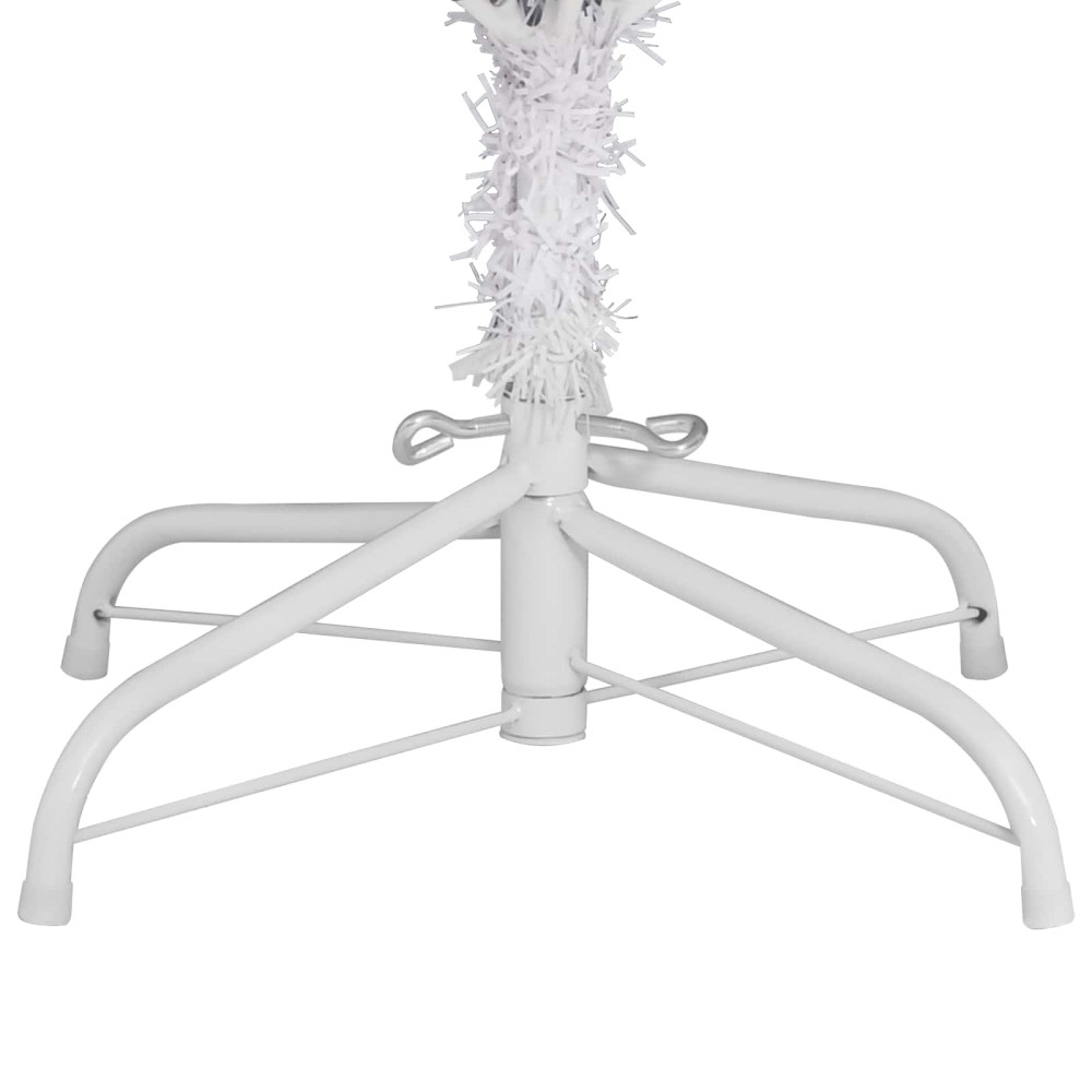 Produktbild för Plast Hingad Julgran med 300 LED-lampor Vit 210 cm PVC och stål