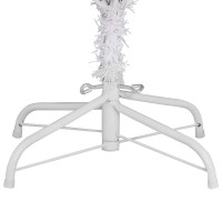 Produktbild för Plast Hingad Julgran med 300 LED-lampor Vit 210 cm PVC och stål