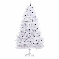 Produktbild för Plast Hingad Julgran med 300 LED-lampor Vit 300 cm PVC och stål