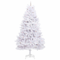Produktbild för Plast Hingad Julgran med 300 LED-lampor Vit 300 cm PVC och stål