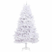 Produktbild för Plast Hingad Julgran med 300 LED-lampor Vit 300 cm PVC och stål