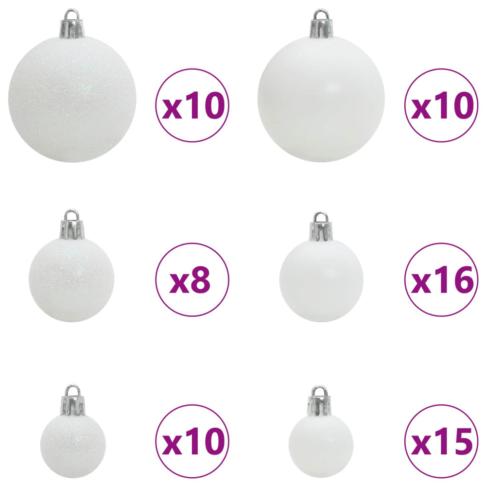 Produktbild för Plast Hingad Julgran med 300 LED-lampor Vit 300 cm PVC och stål
