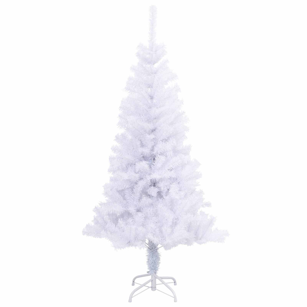 Produktbild för Konstgjord julgran med 150 LED-lampor Vit 120 cm PVC och Stål