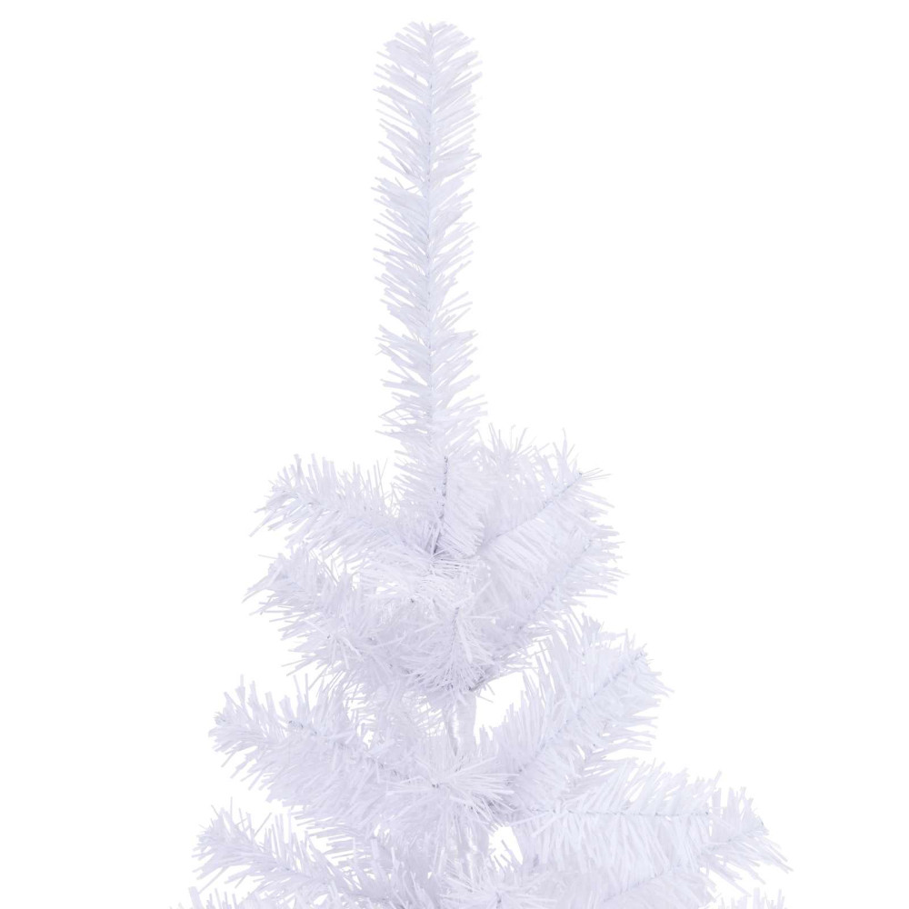 Produktbild för Konstgjord julgran med 150 LED-lampor Vit 120 cm PVC och Stål