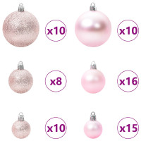 Produktbild för Konstgjord julgran med 300 LED-lampor Vit 210 cm PVC och stål