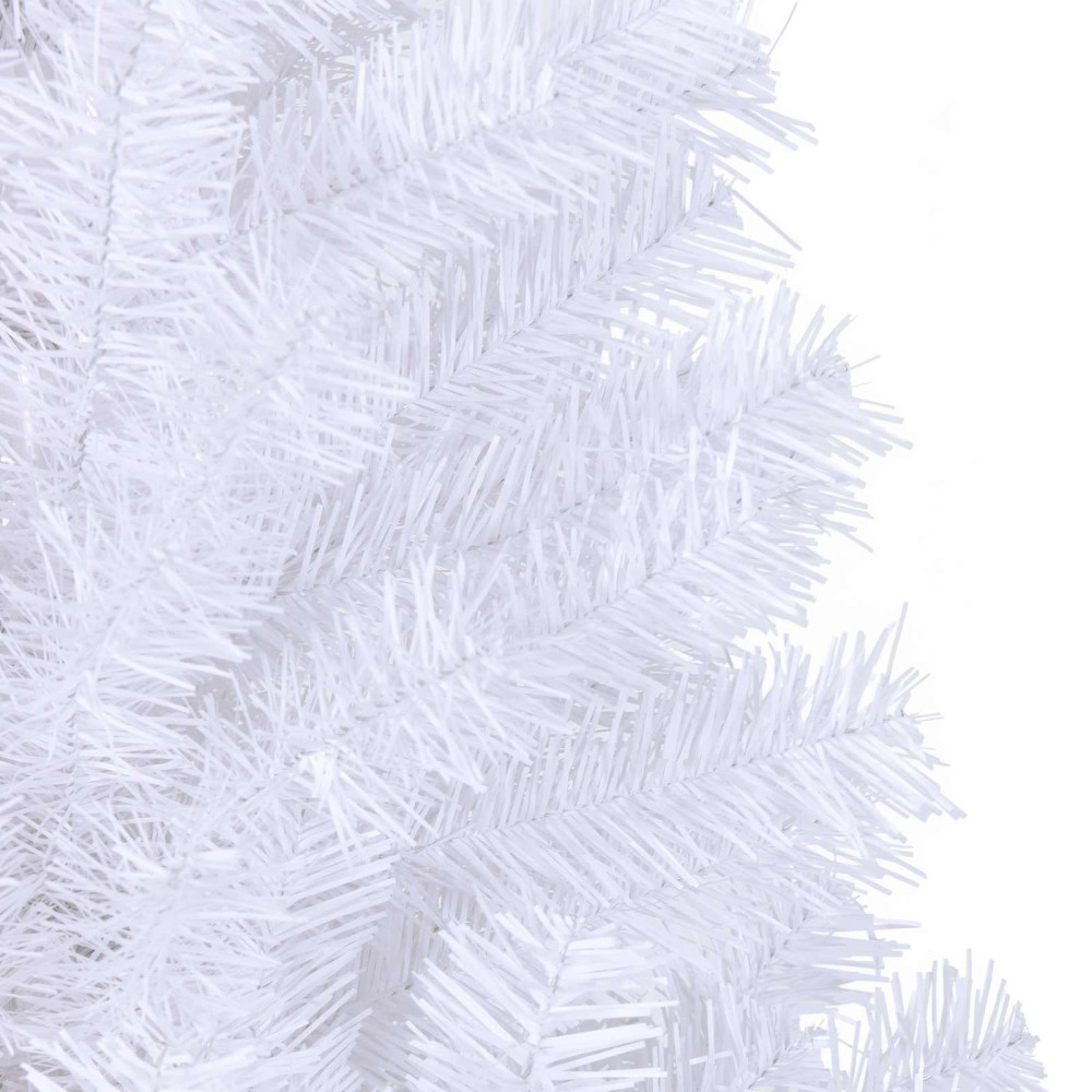 Produktbild för Konstgjord julgran med 300 LED-lampor Vit 210 cm PVC och stål