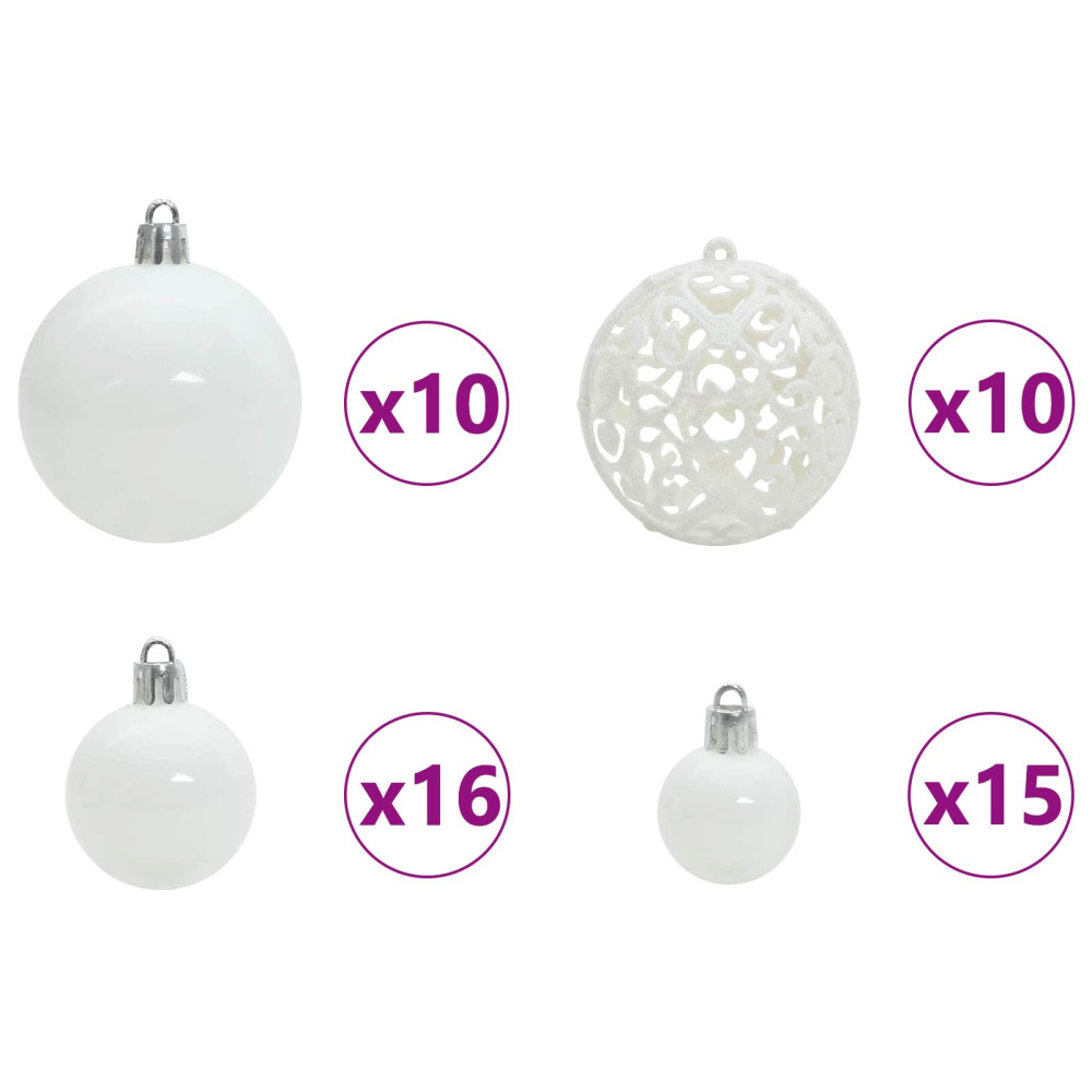 Produktbild för Konstgjord julgran med 300 LED-lampor Vit 240 cm PVC och stål