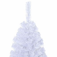Produktbild för Konstgjord julgran med 150 LED-lampor Vit 120 cm PVC och stål