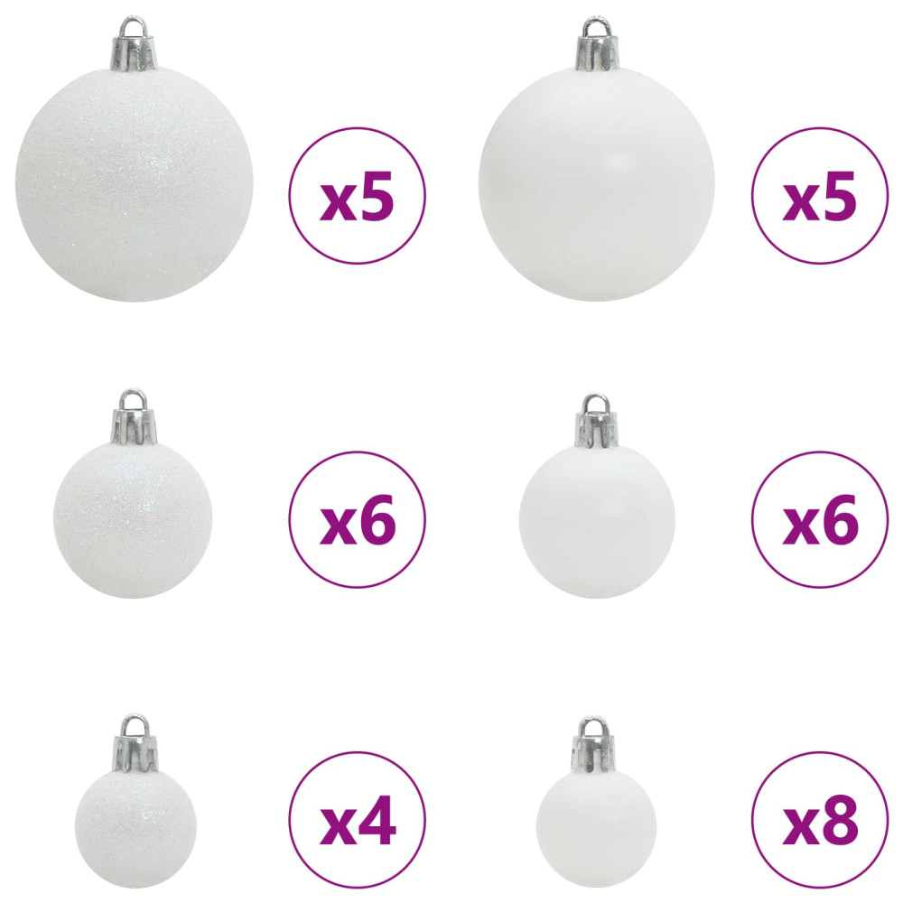 Produktbild för Konstgjord julgran med 150 LED-lampor Vit 120 cm PVC och stål