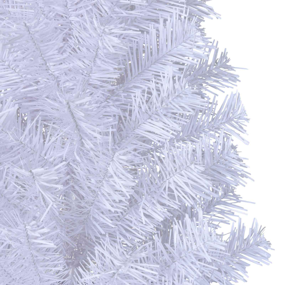 Produktbild för Konstgjord julgran med 150 LED-lampor Vit 150 cm PVC och stål