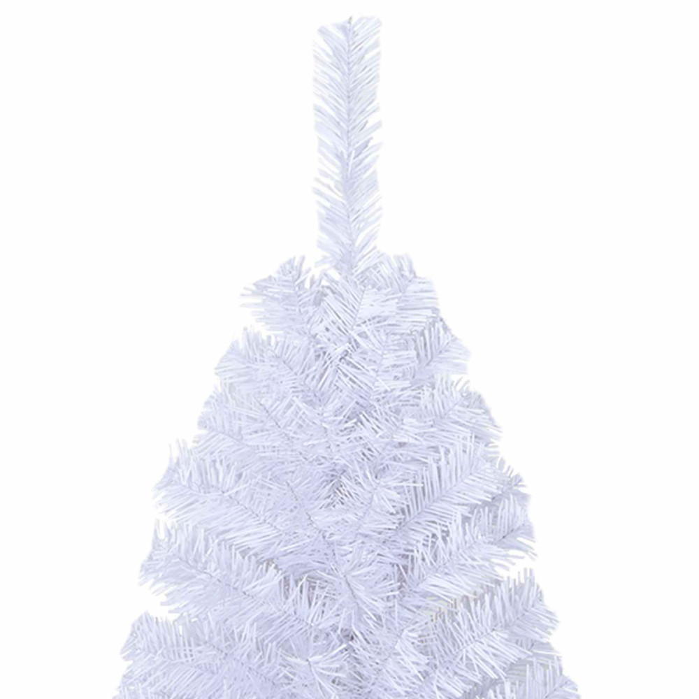 Produktbild för Konstgjord julgran med 300 LED-lampor Vit 180 cm PVC och stål