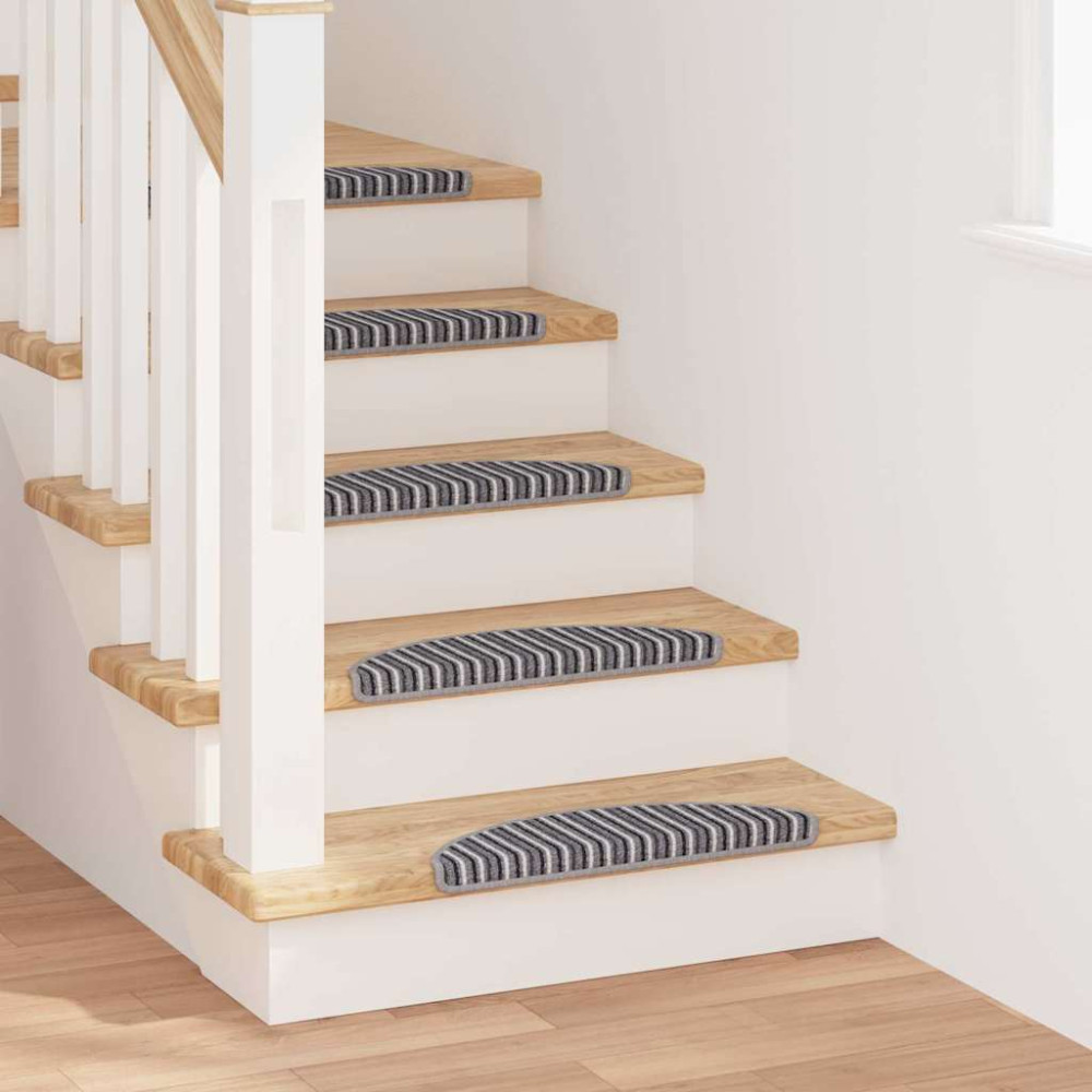 Produktbild för Självhäftande trappmattor 15 pcs Grå 56 x 17 x 3 cm