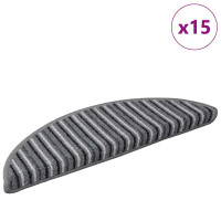 Produktbild för Självhäftande trappmattor 15 pcs Grå 56 x 17 x 3 cm