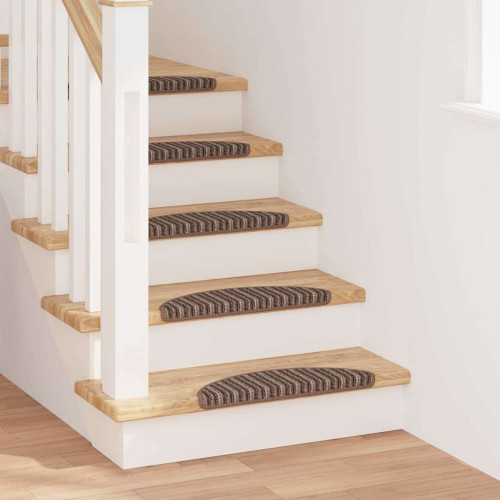 vidaXL Självhäftande trappmattor 15 pcs Brun 56 x 17 x 3 cm