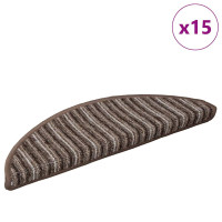 Produktbild för Självhäftande trappmattor 15 pcs Brun 56 x 17 x 3 cm