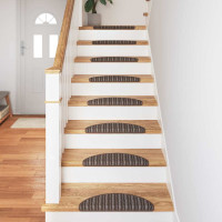 Produktbild för Självhäftande trappmattor 15 pcs Brun 56 x 17 x 3 cm