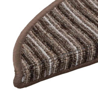 Produktbild för Självhäftande trappmattor 15 pcs Brun 56 x 17 x 3 cm