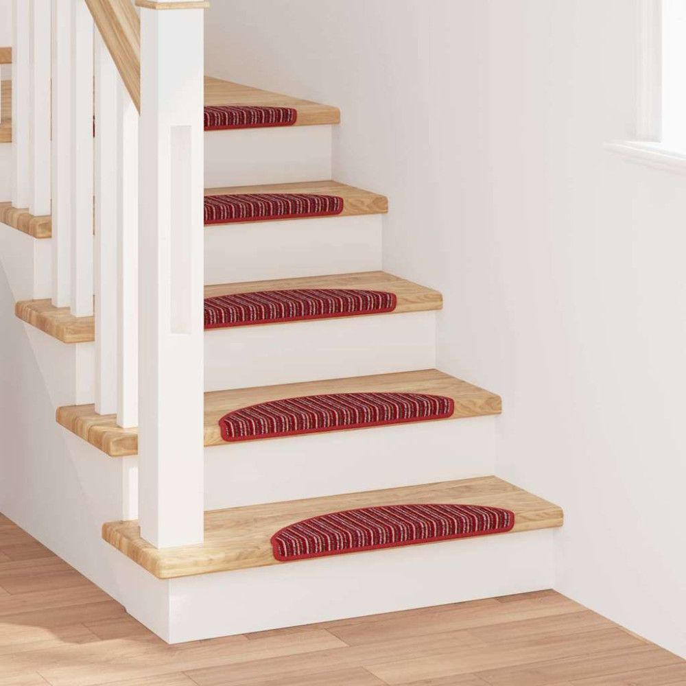 Produktbild för Självhäftande trappmattor 15 pcs Röd 56 x 17 x 3 cm