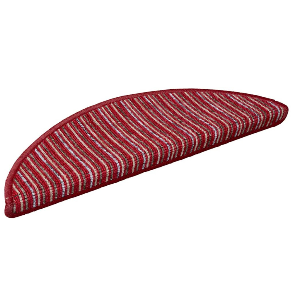 Produktbild för Självhäftande trappmattor 15 pcs Röd 56 x 17 x 3 cm