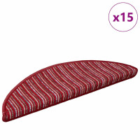 Produktbild för Självhäftande trappmattor 15 pcs Röd 56 x 17 x 3 cm