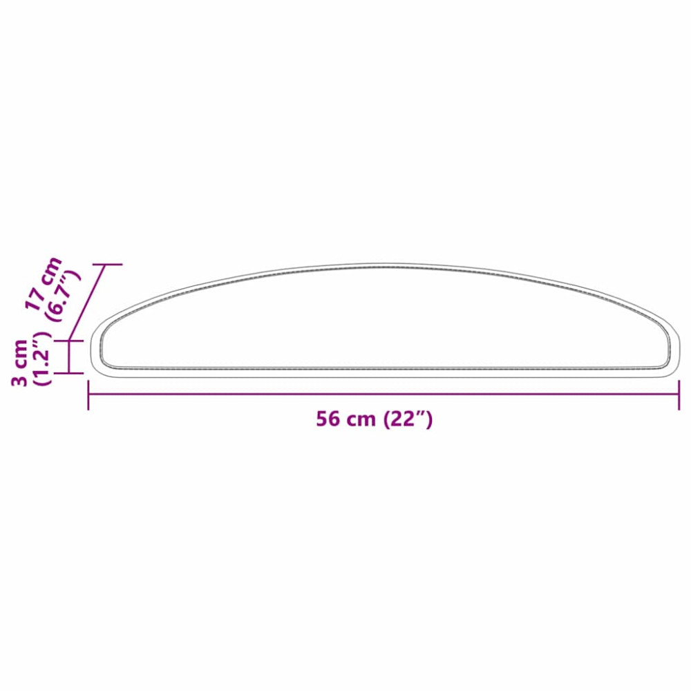 Produktbild för Självhäftande trappmattor 15 pcs Röd 56 x 17 x 3 cm