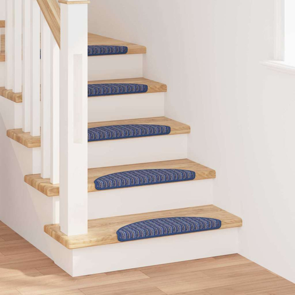 Produktbild för Självhäftande trappmattor 15 pcs Blå 56 x 17 x 3 cm