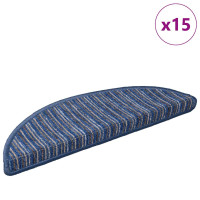 Produktbild för Självhäftande trappmattor 15 pcs Blå 56 x 17 x 3 cm